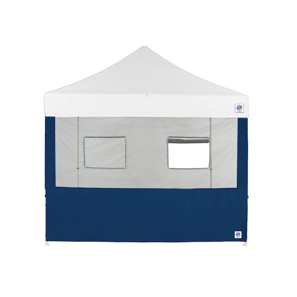 TAA Compliant Food Booth Sidewall with 2 Serving Windows, 10' W x 10' H, Navy Blue